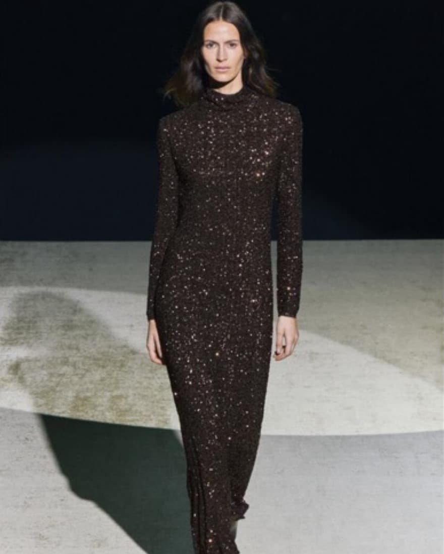 Dark Brown Sequin Gown - Image 5