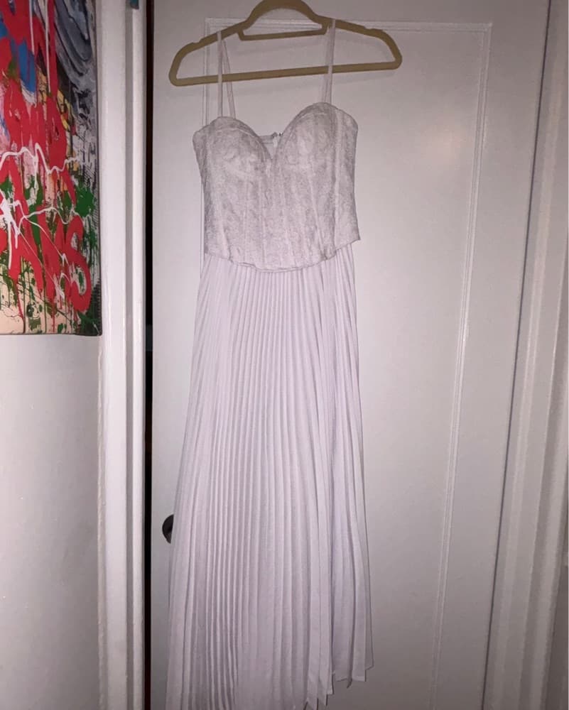 White Lace Bustier Midi Dress - Image 5