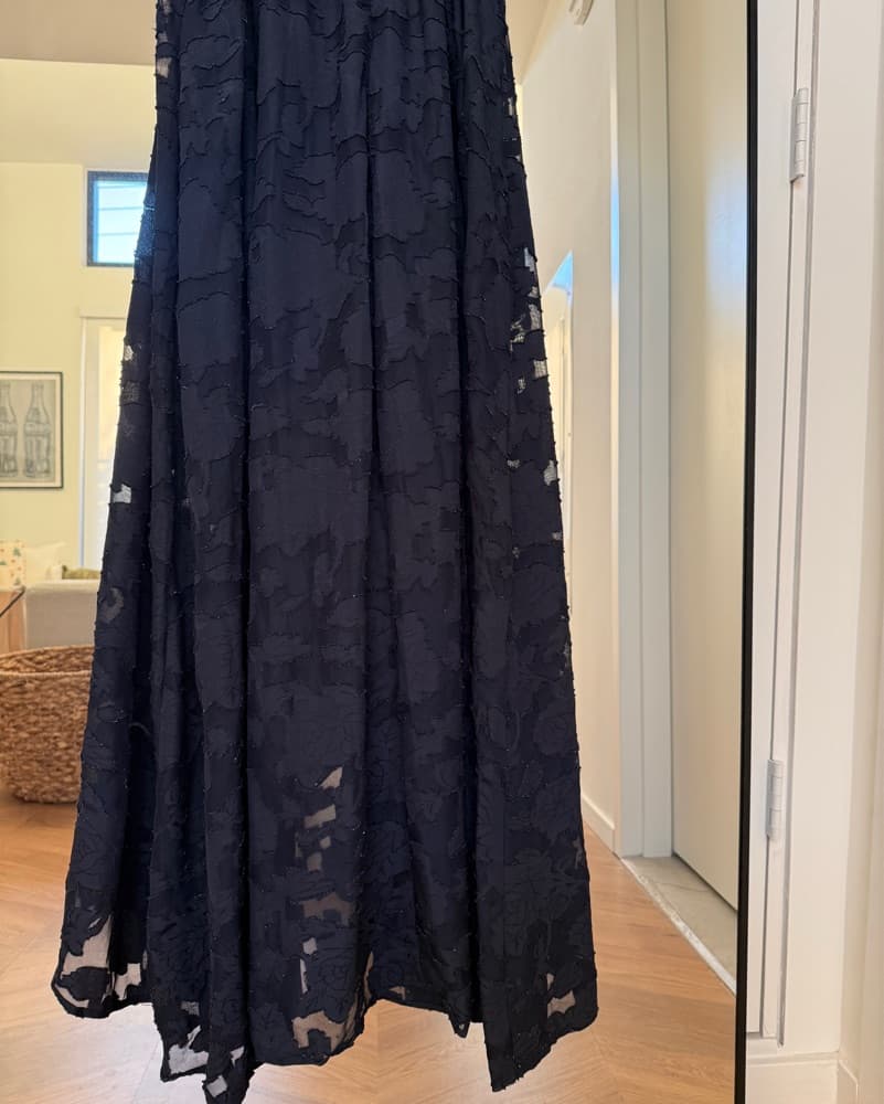 Elegant Lace Navy Maxi Dress - Image 5