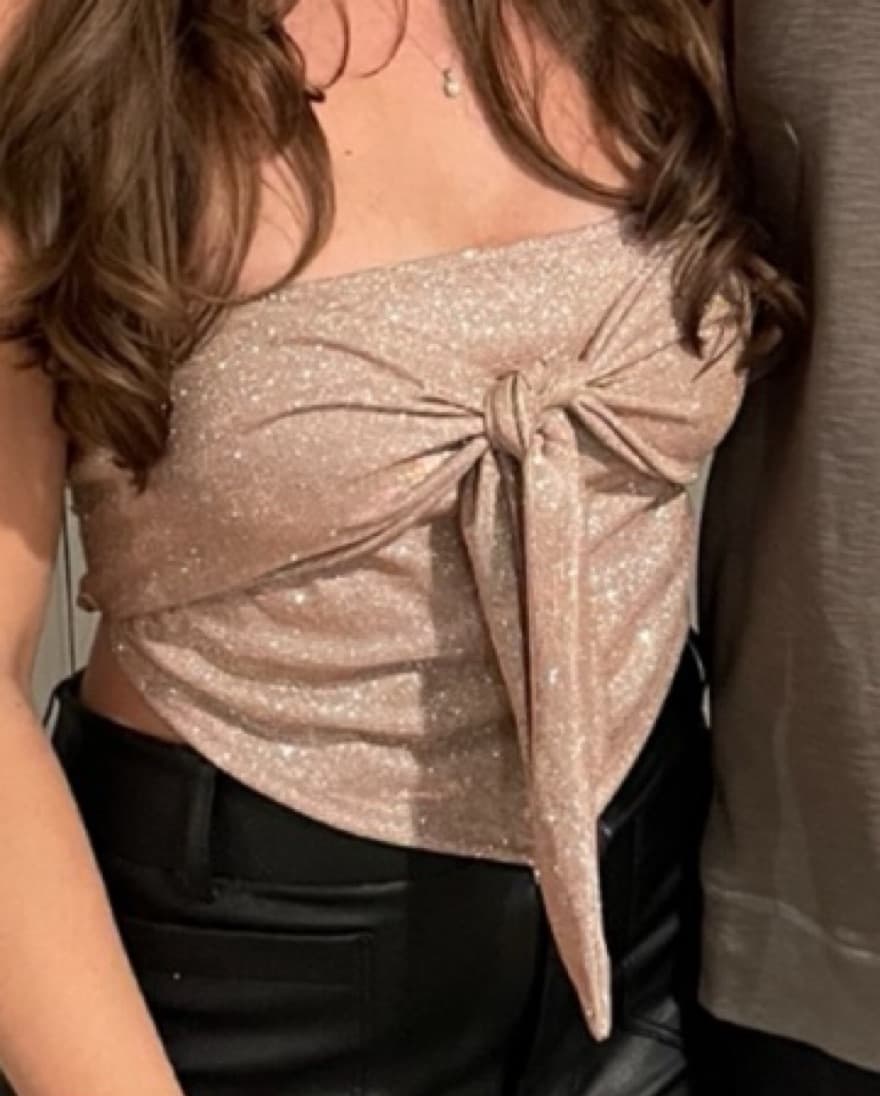 Strapeless Cropped Sparkley Top - Image 2