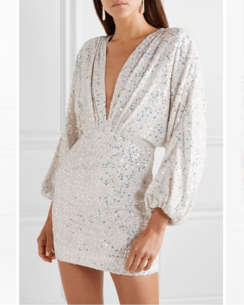 Retrofete White Sequin Dress - Image 1