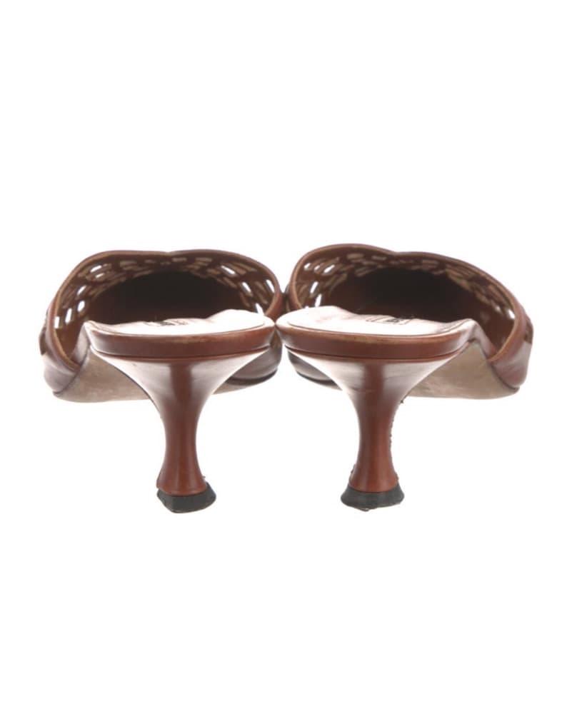 Manolo Blahnik Leather Mules - Image 3