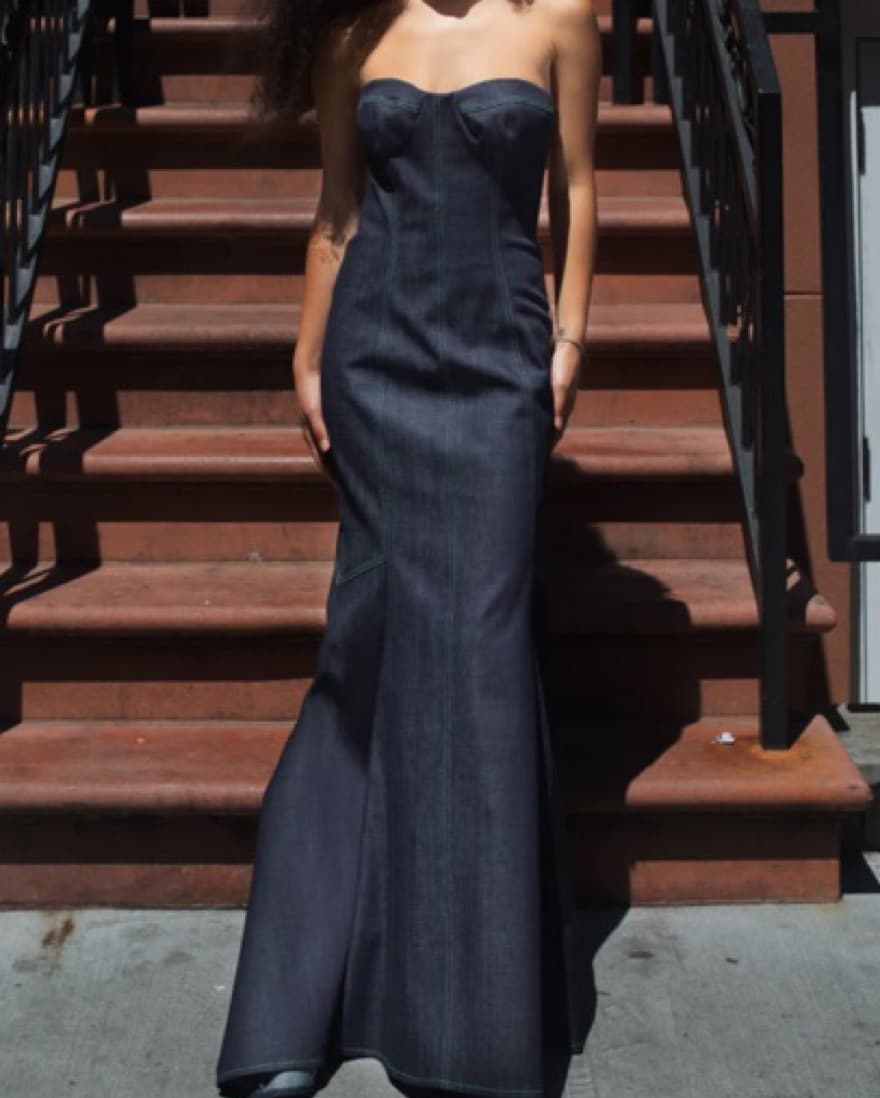 Dana Foley Denim Maxi Dress - Image 2