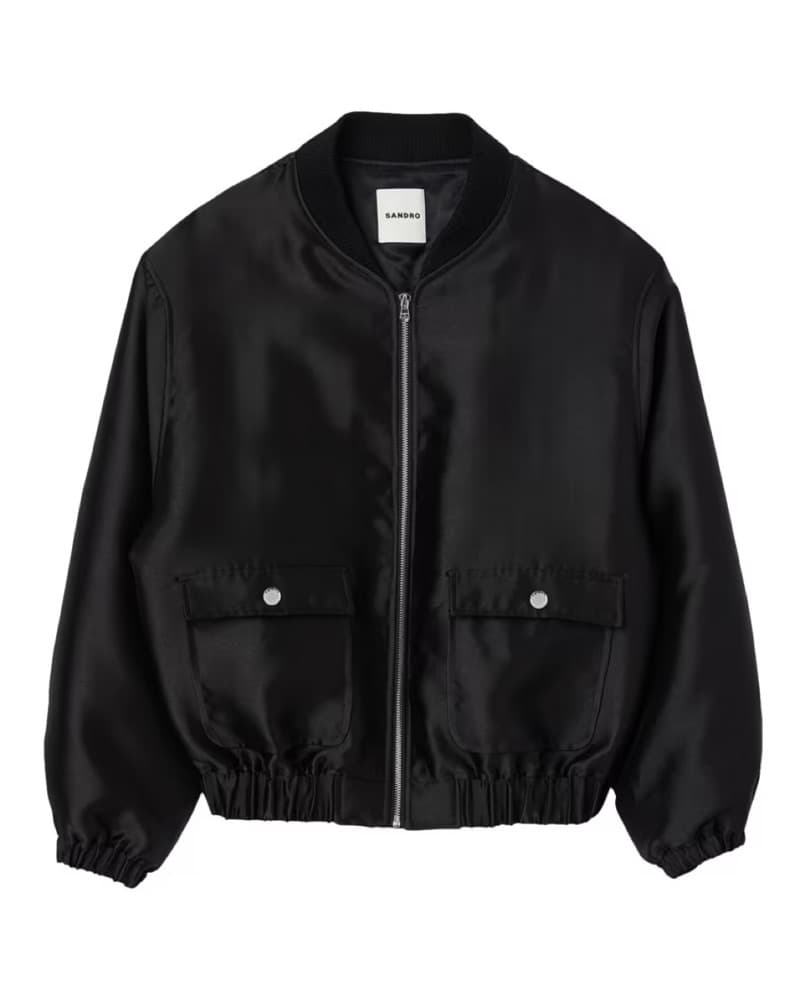 Sandro Oversized Bomber Jacket, Size XS - Image 1
