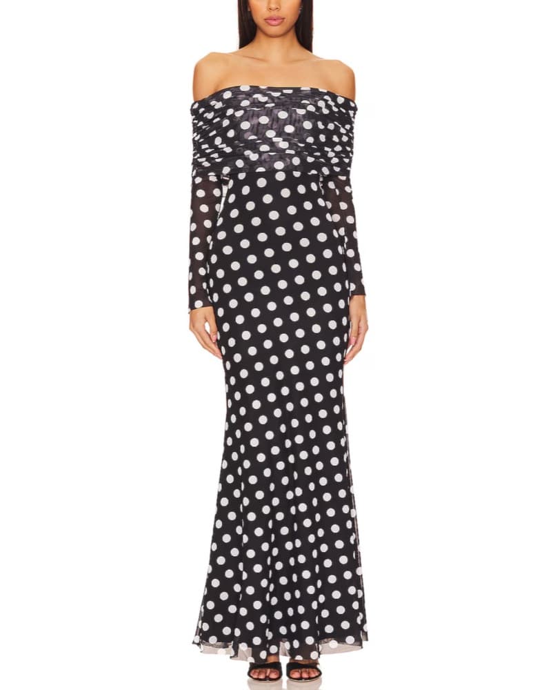Thelma Dress in Diagonal Dot - Image 1