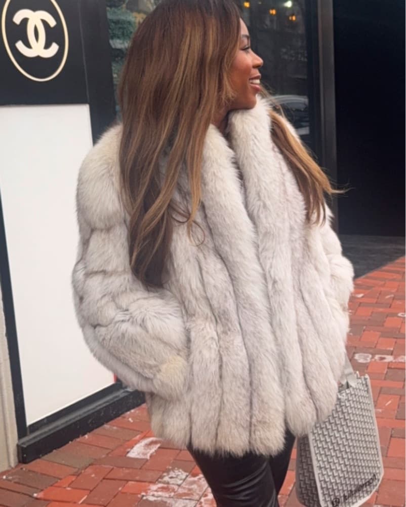 Vintage, Real White Fox Fur Coat - Image 1
