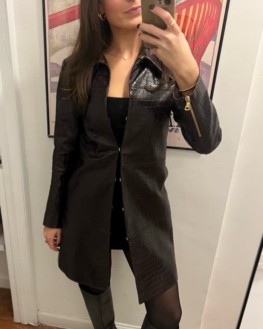 Alice And Olivia Brown Leather Jacket  - Image 1