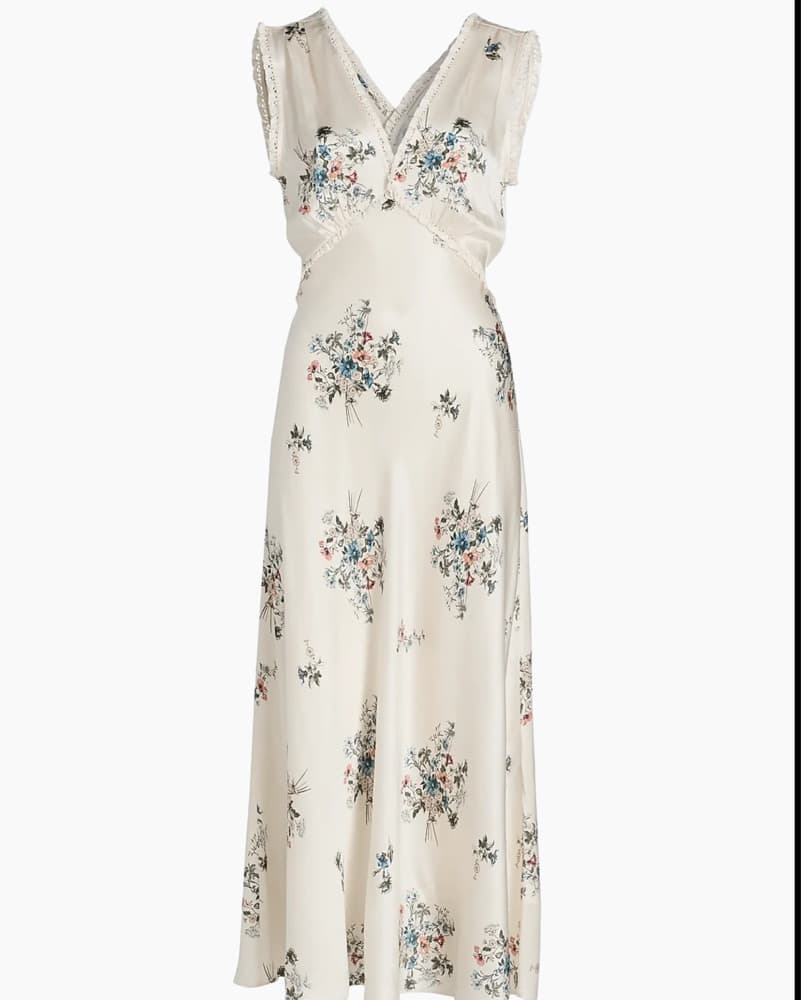 Doen Tahlia Floral Silk Midi Dress - Image 1