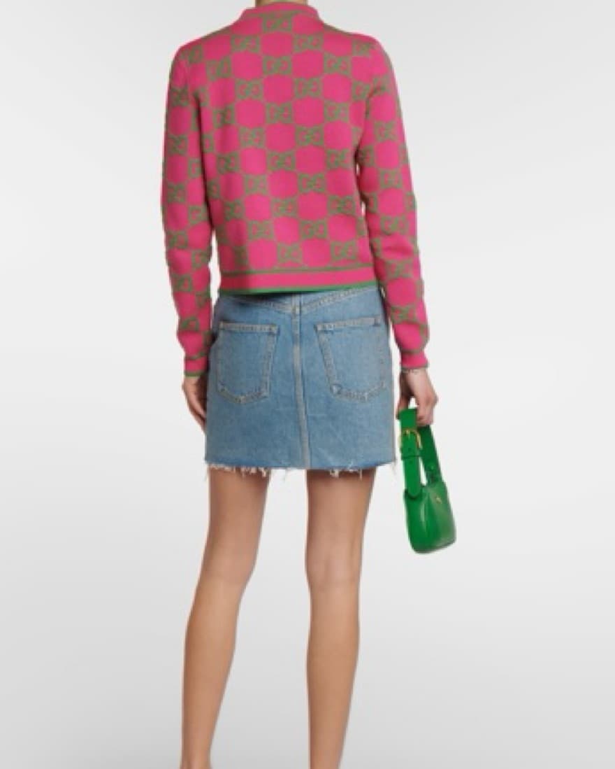 Gucci Jacquard Pink Cardigan - Image 3