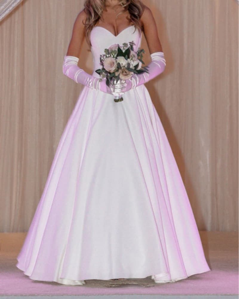 White Ball Gown Sweetheart Wedding Dress - Image 1