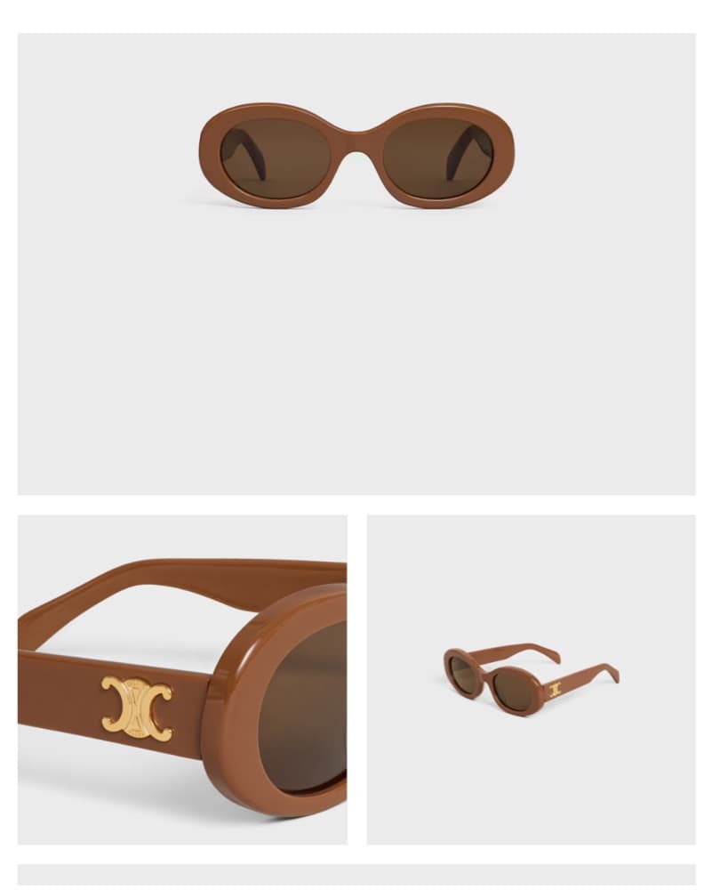 Celine Triomphe 01 Sunglasses In Brown  - Image 3