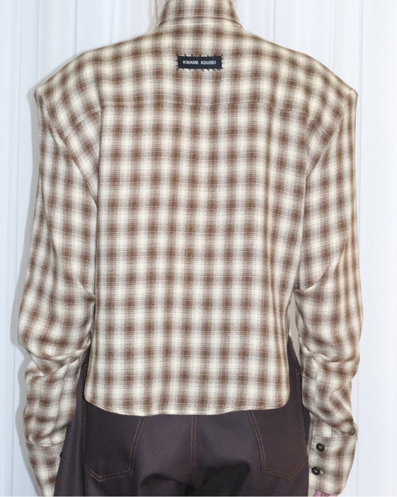 KAFRA TOP | BROWN PLAID - Image 4