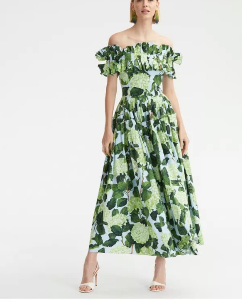 Oscar De La Renta Hydrangea Maxi Dress  - Image 1
