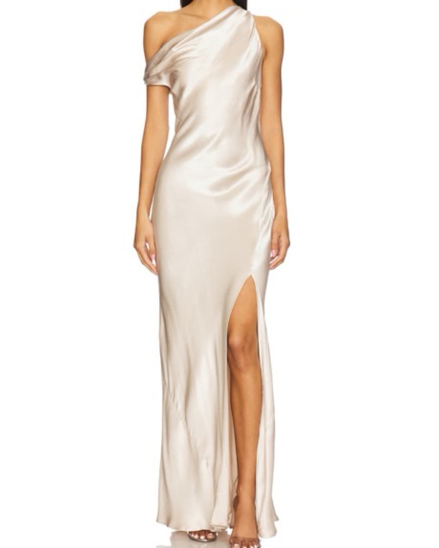 SOL ASYMMETRICAL DRESS IN SAND - Image 1