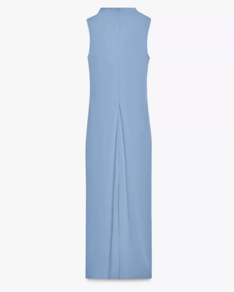 Blue Draped Maxi Dress - Image 3