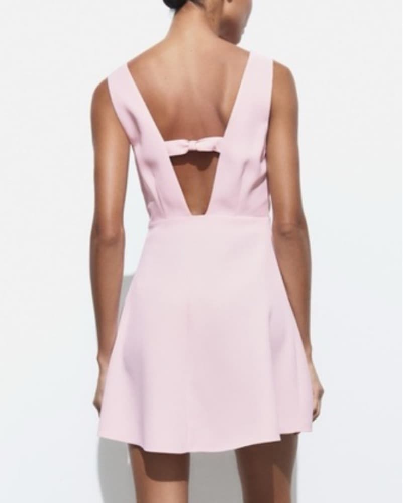 Chic Pink Satin Mini Dress - Image 3