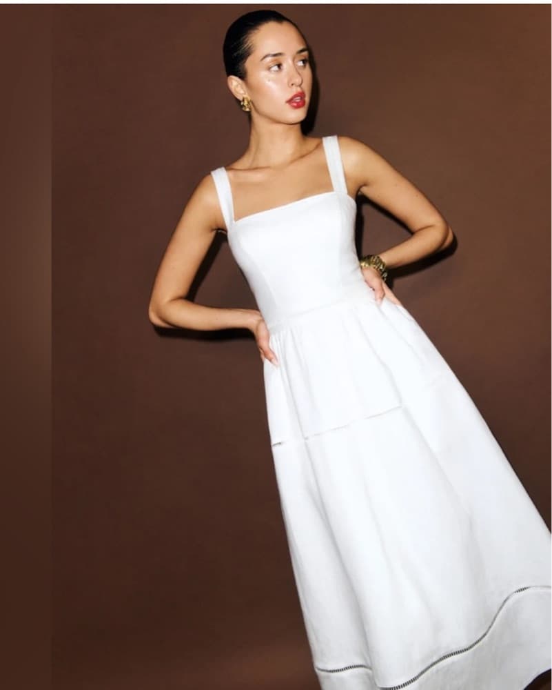 Reformation White Midi Dress - Image 2