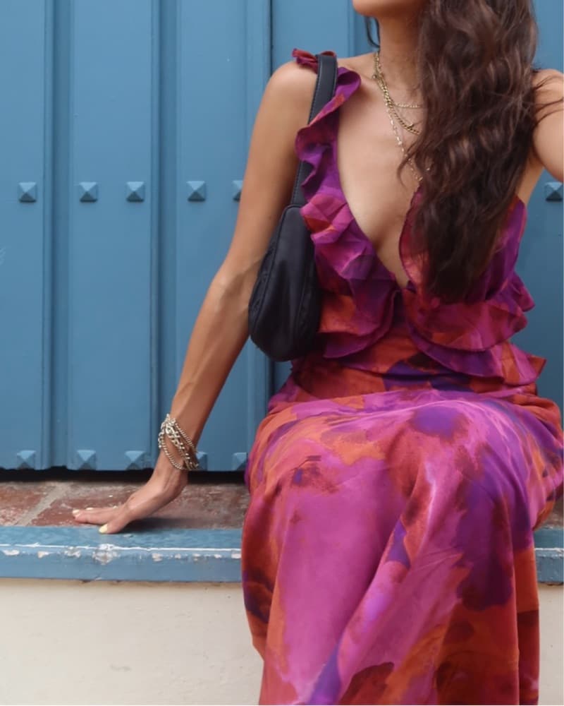 Ruffle Trim Maxi Dress Flowers  - Image 6