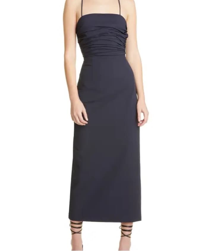 Cinq a Sept Ruched Strappy Back Dress - Image 1