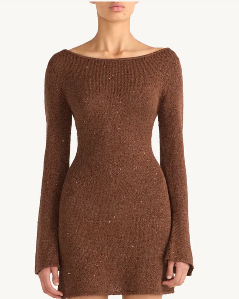 ASTRA Longsleeve Dress - Choc.Sequin - Image 5