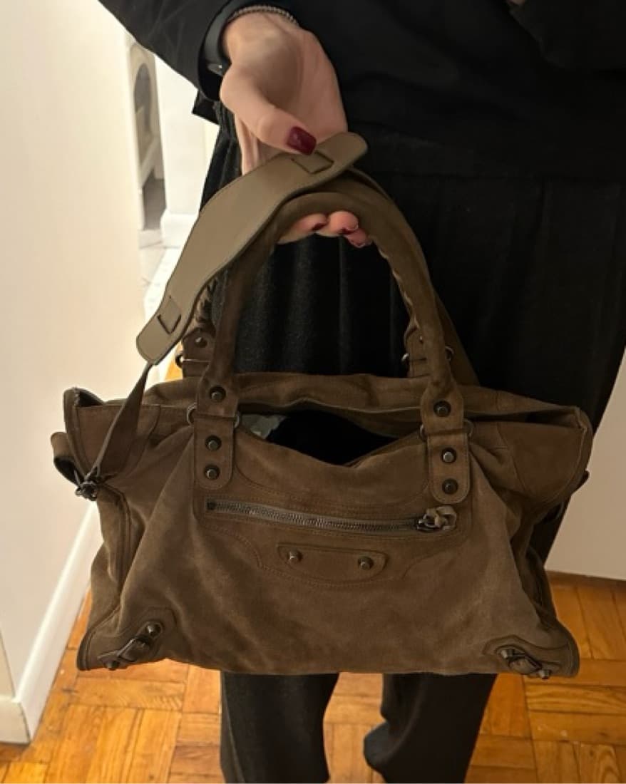 Balenciaga Suede Motocross Bag - Image 6