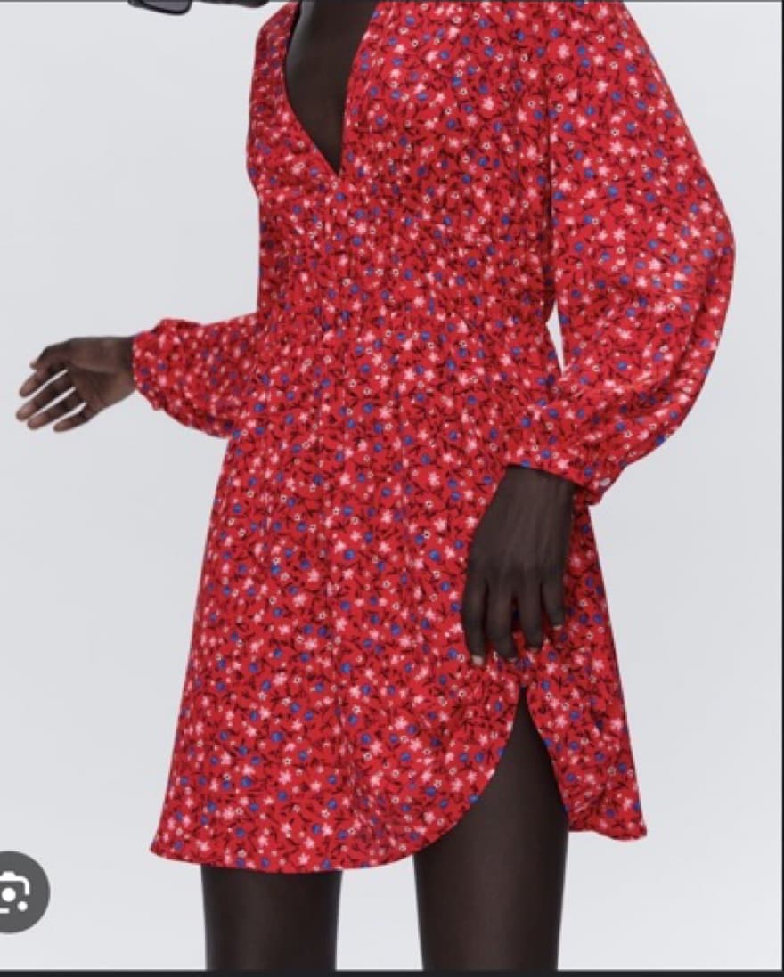 Zara Red Ditzy Floral Long Sleeve Dress  - Image 2