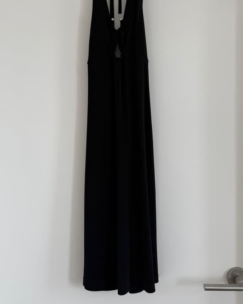 Vintage Bisou Bisou Black Halter Midi - Image 3