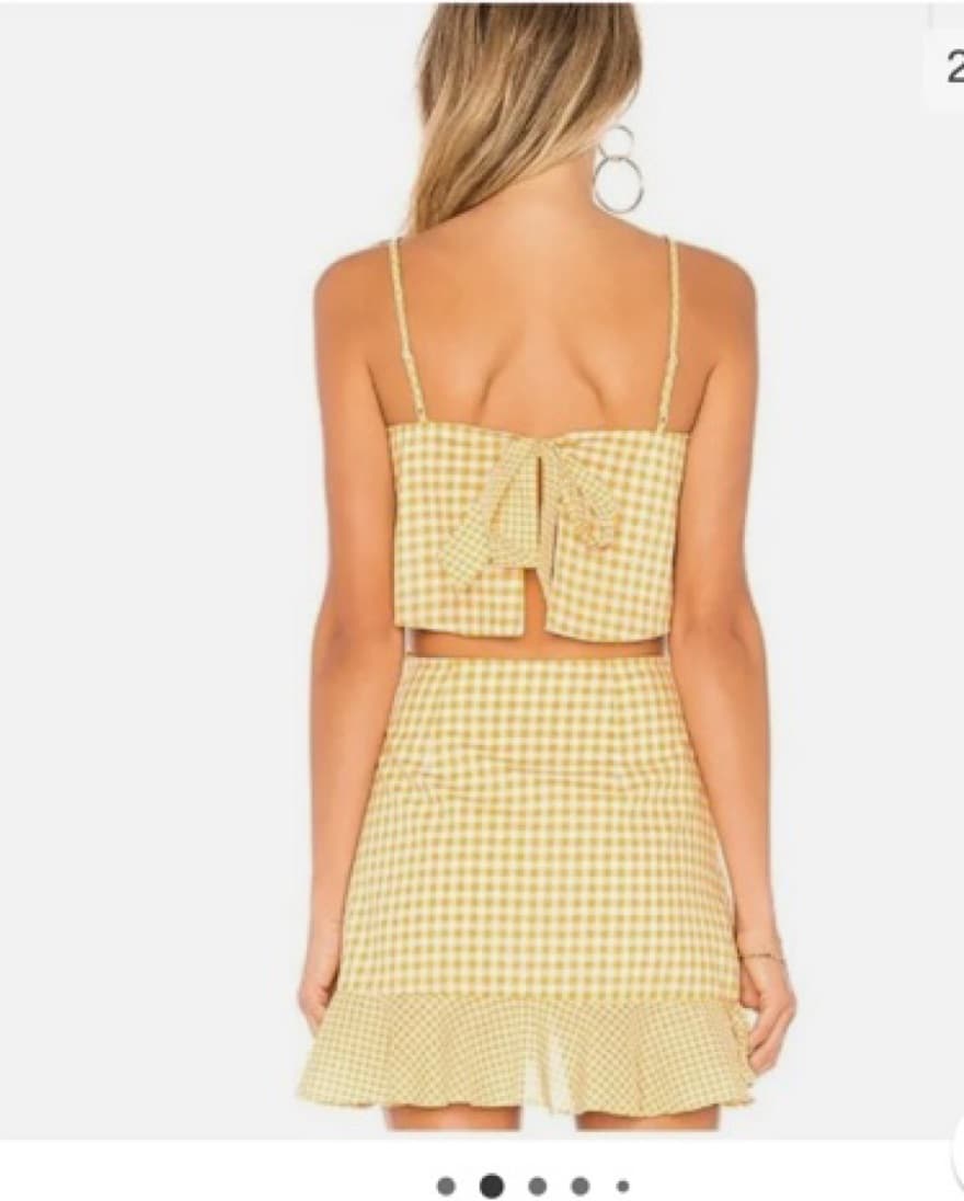 Lovers And Friends Yellow Gingham Tie  - Image 4
