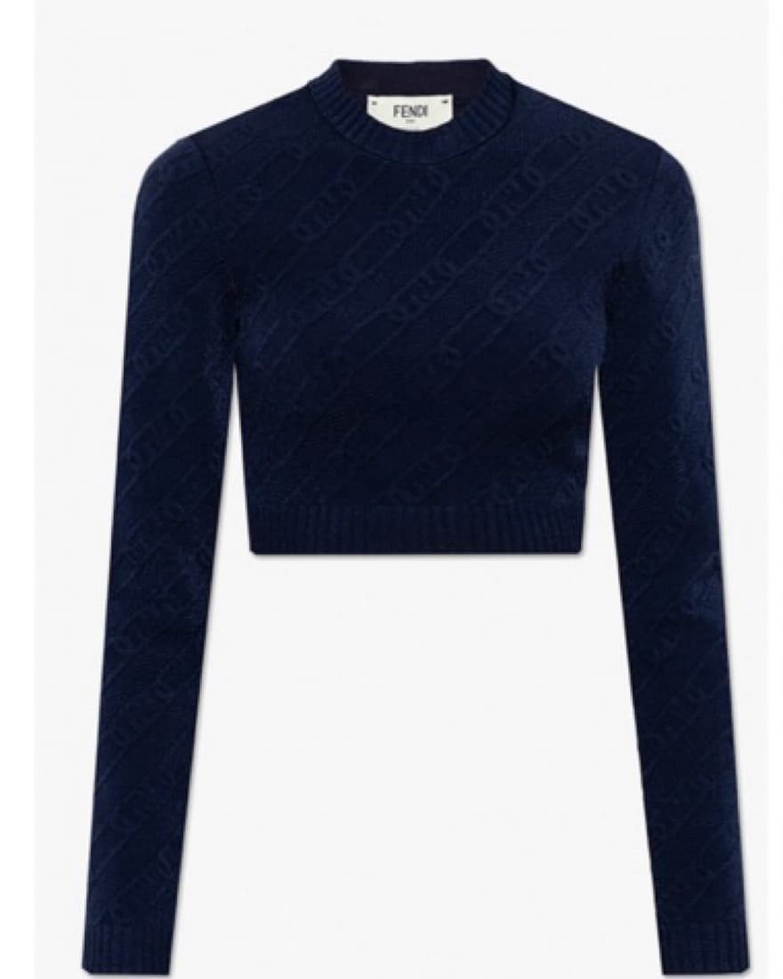 Fendi O Lock Cropped Subtle Logo Sweater - Image 2