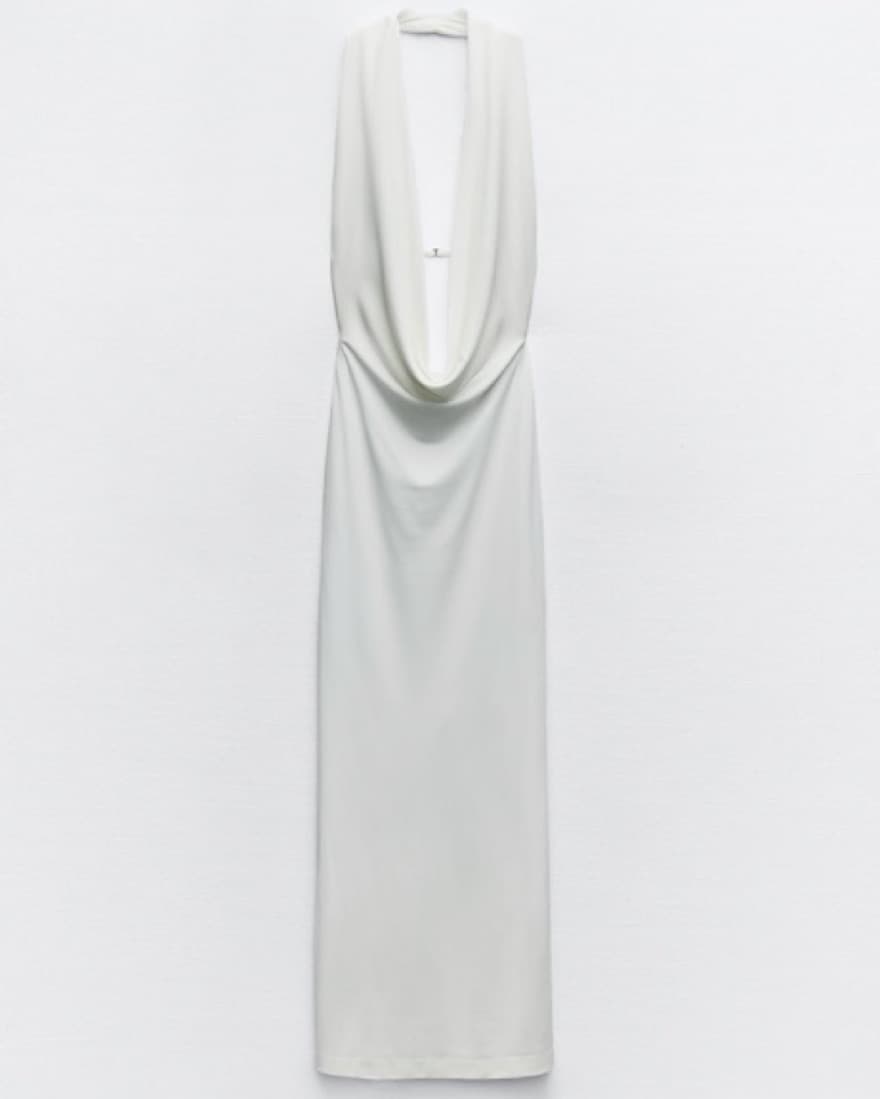 White Cowl Neck Maxi Dress - Image 5