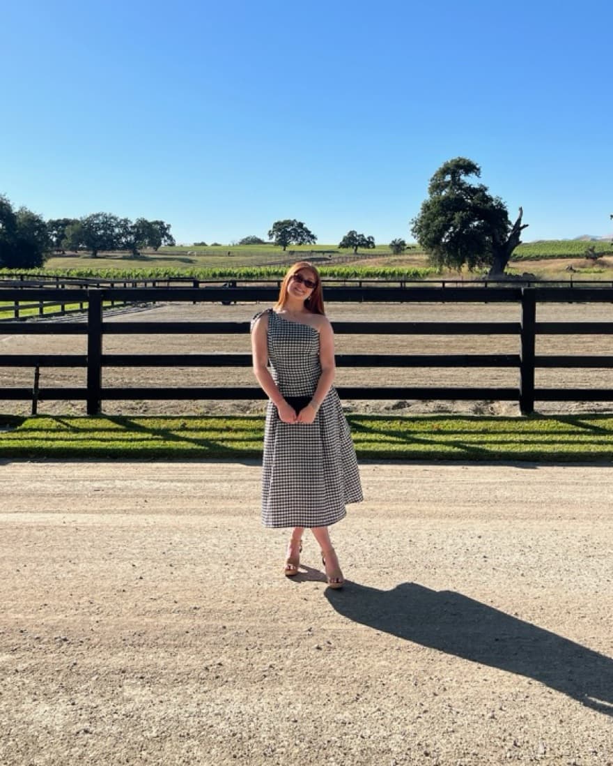 Black And White Gingham Midi Dress - Image 2