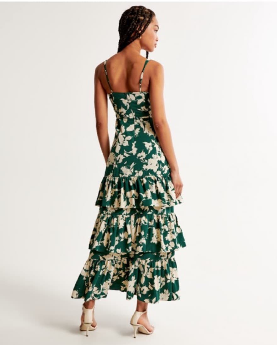 Abercrombie Green Floral Dress - Image 5