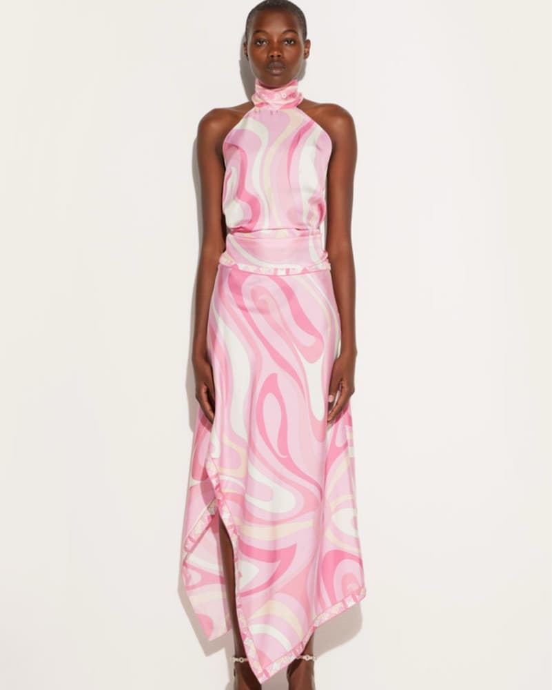 Pucci Iride Silk Pink Set Top & Skirt - Image 3