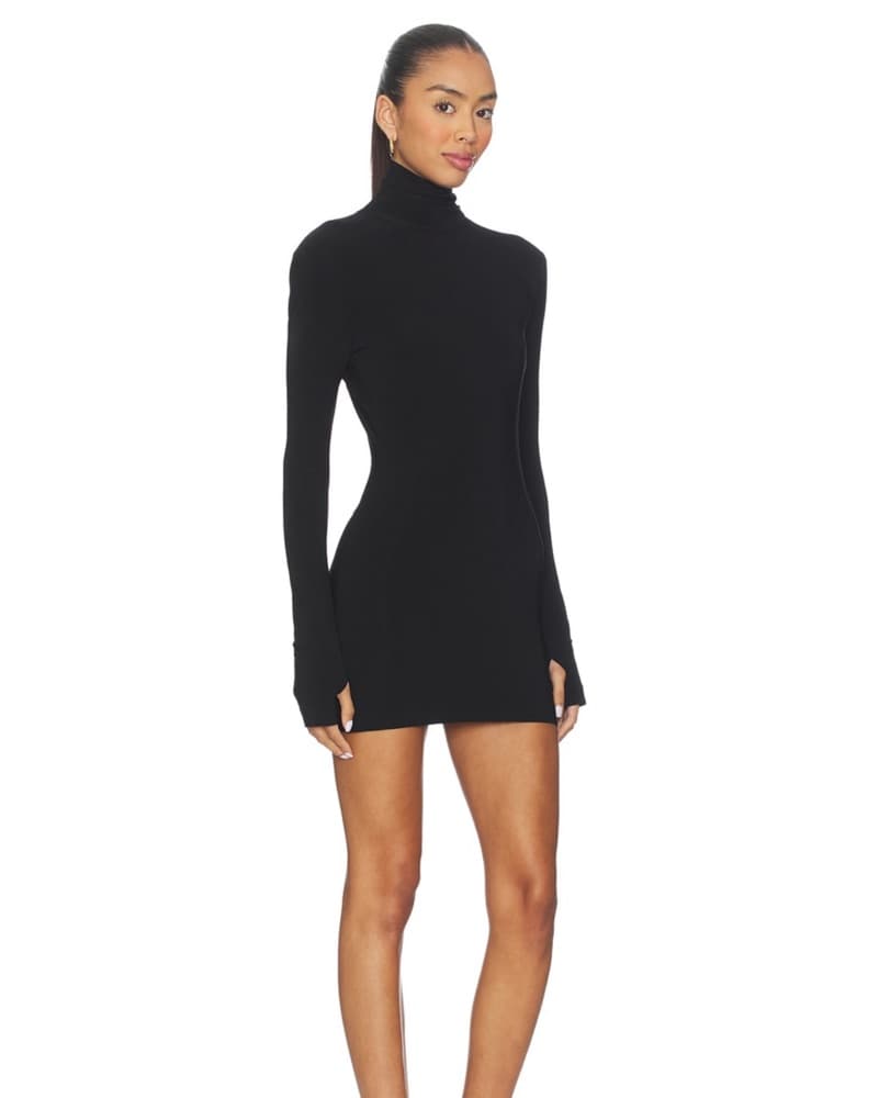 Norma Kamali Black Turtleneck Mini Dress - Image 2