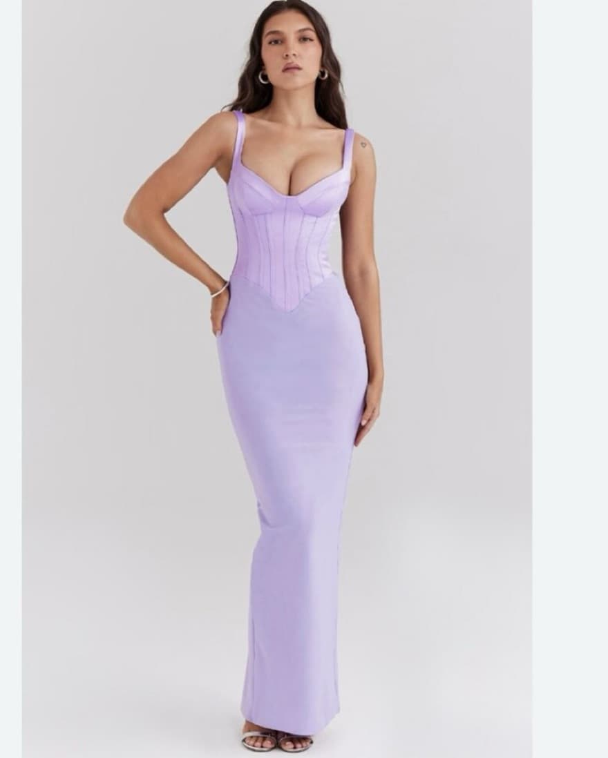 House of CB Breeze Orchid Satin Corset M - Image 4