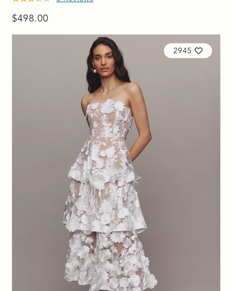 Anthropologie Bridal Dress- Elliatt - Image 3