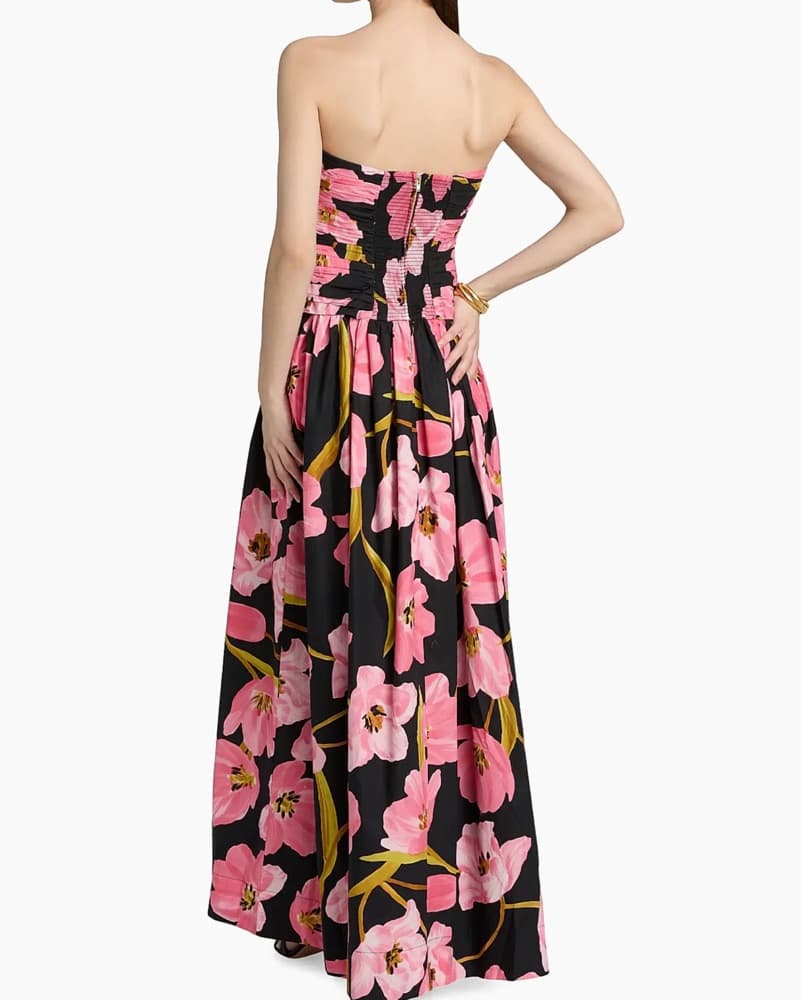 Vibrant Floral Strapless Maxi Dress - Image 2
