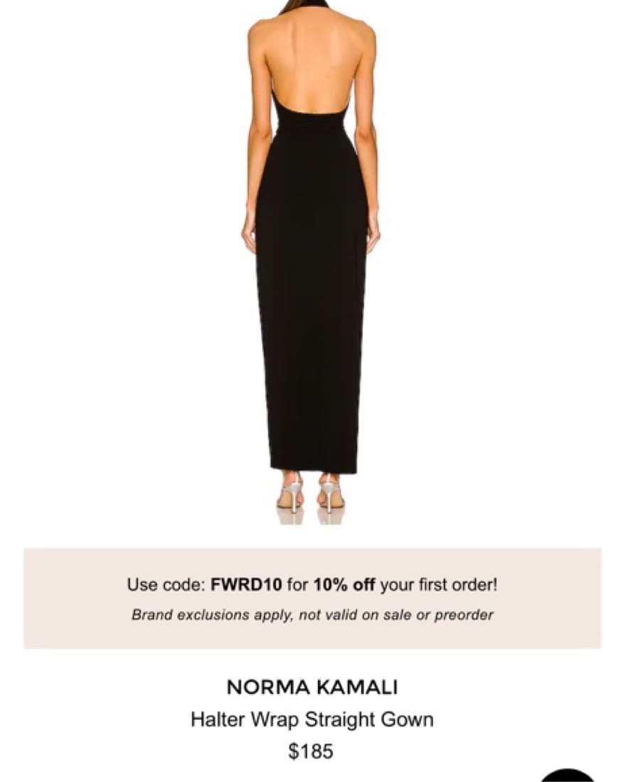 Norma Kamali black Halter gown Size smal - Image 3
