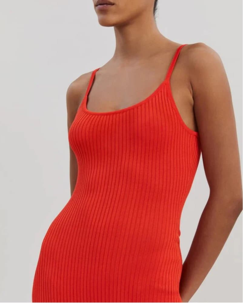 Solid & striped noel Dress in orange/red - Image 2