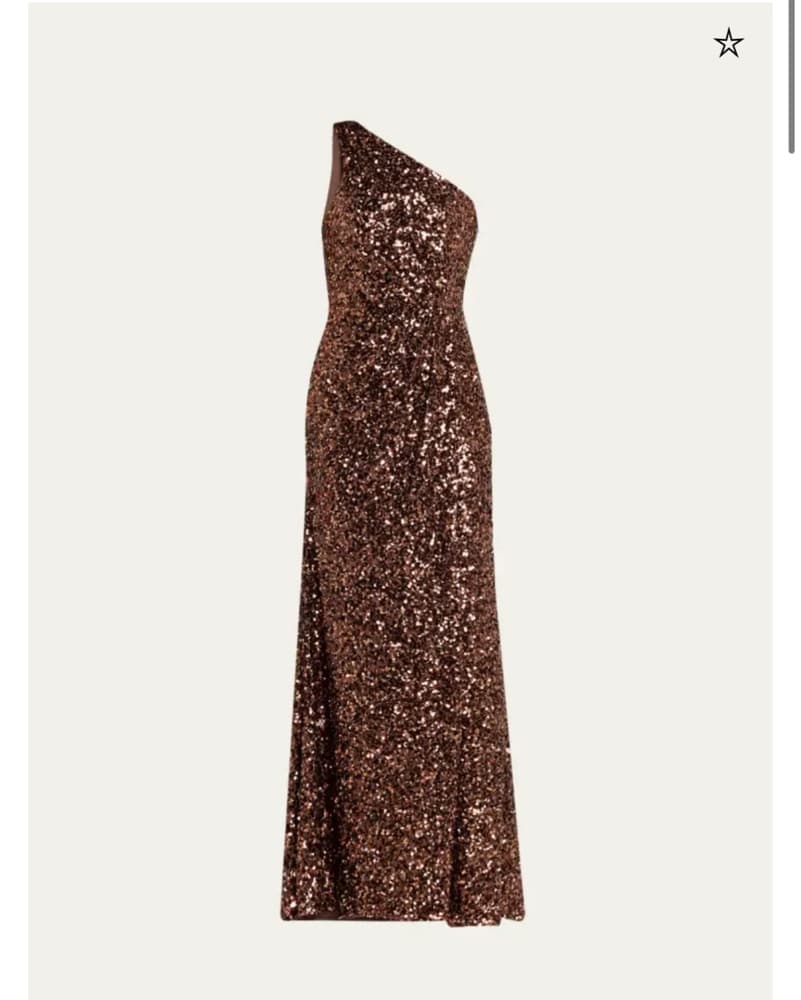 Halston Brown Sequin Dress Size 10 - Image 1