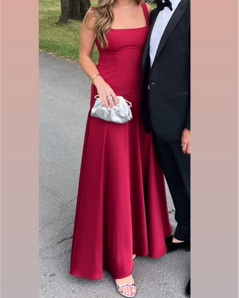 Red Revolve Silk Gown  - Image 1