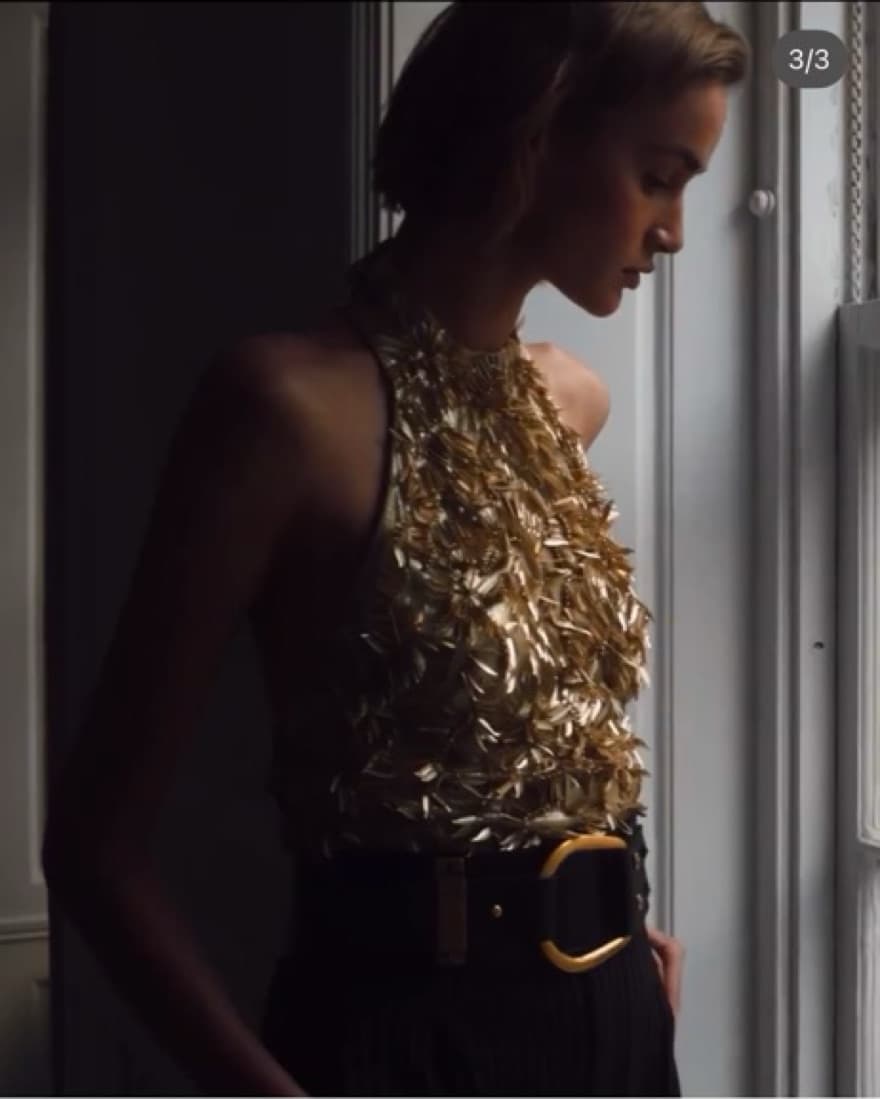 Annike Beaded Lamé Halter Top - Image 6