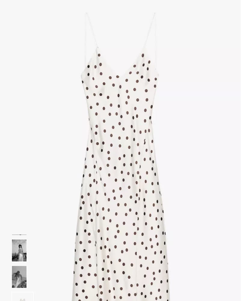 Zara Satin Polka Dot Dress - Image 1