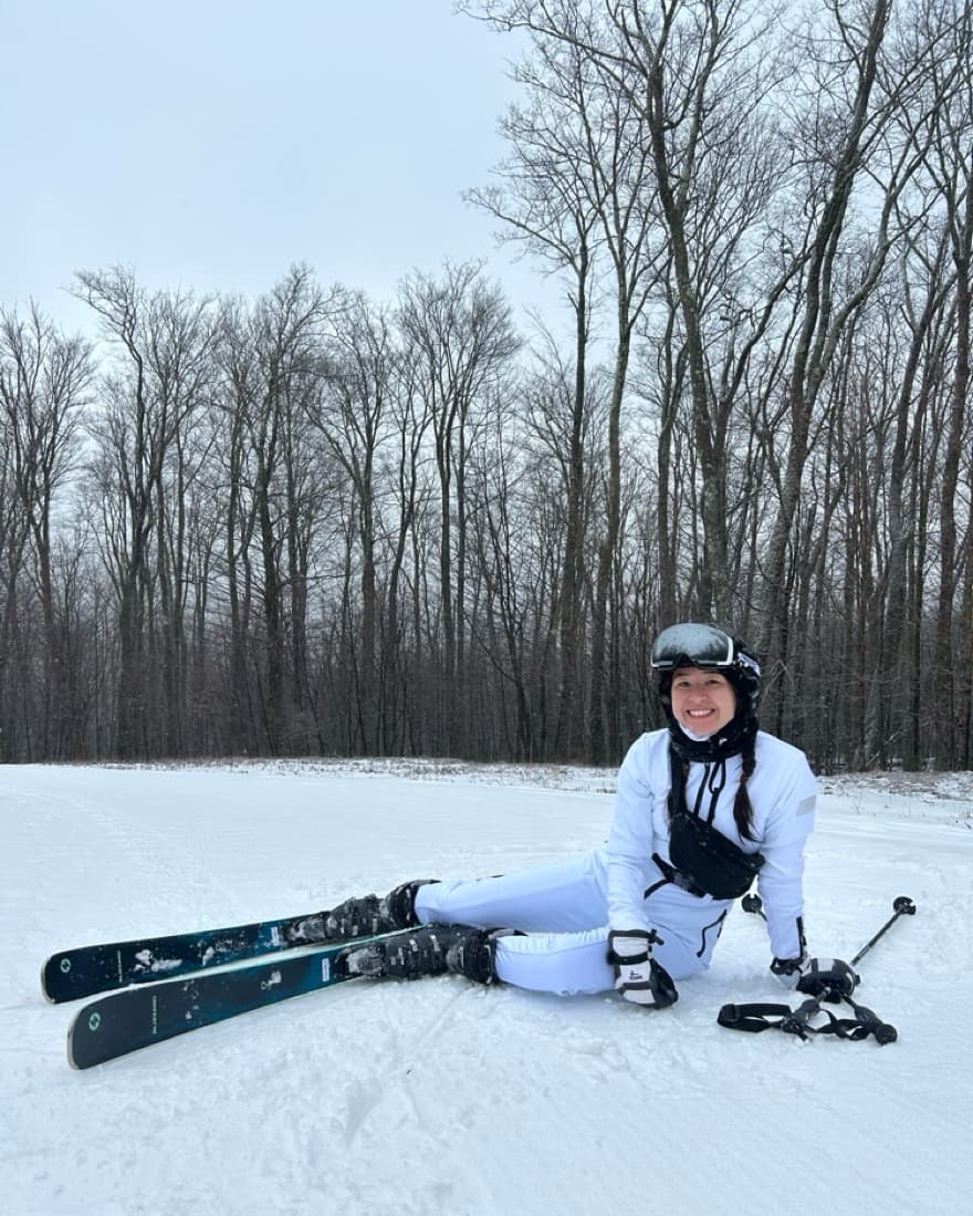 White Fitted Ski Onesie - Image 3