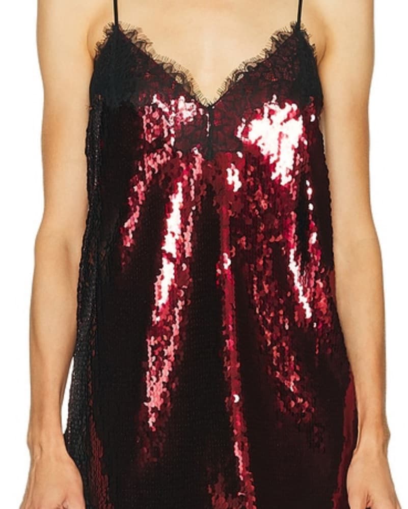 Retrofete Burgundy Sequin mini Dress  - Image 1