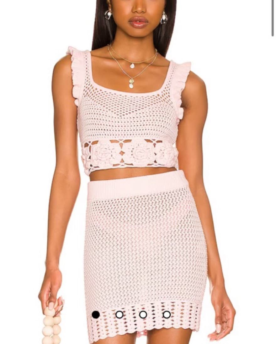 EVERLY MINI SKIRT/TOP IN LIGHT BABY PINK - Image 1