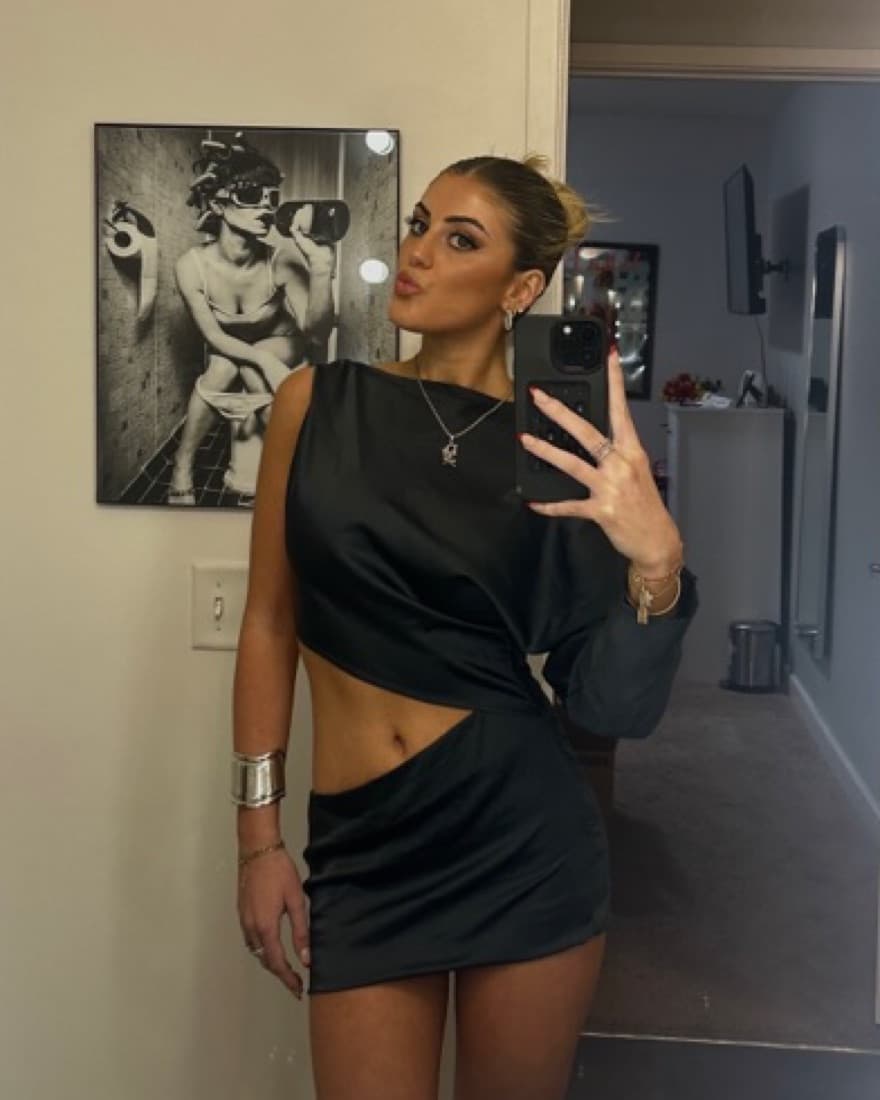 One Shoulder Satin Cut Out Mini Dress - Image 1