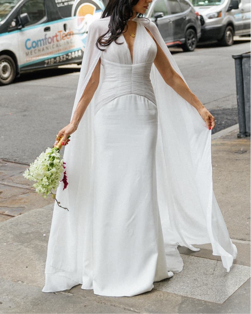 White Halter Gown - Custom Bridal - Image 3