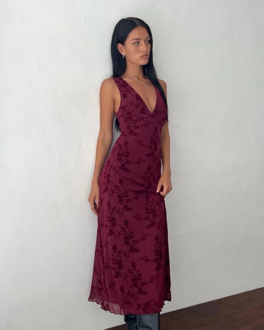 Gabriela Midi Dress In Botanical Flower  - Image 3