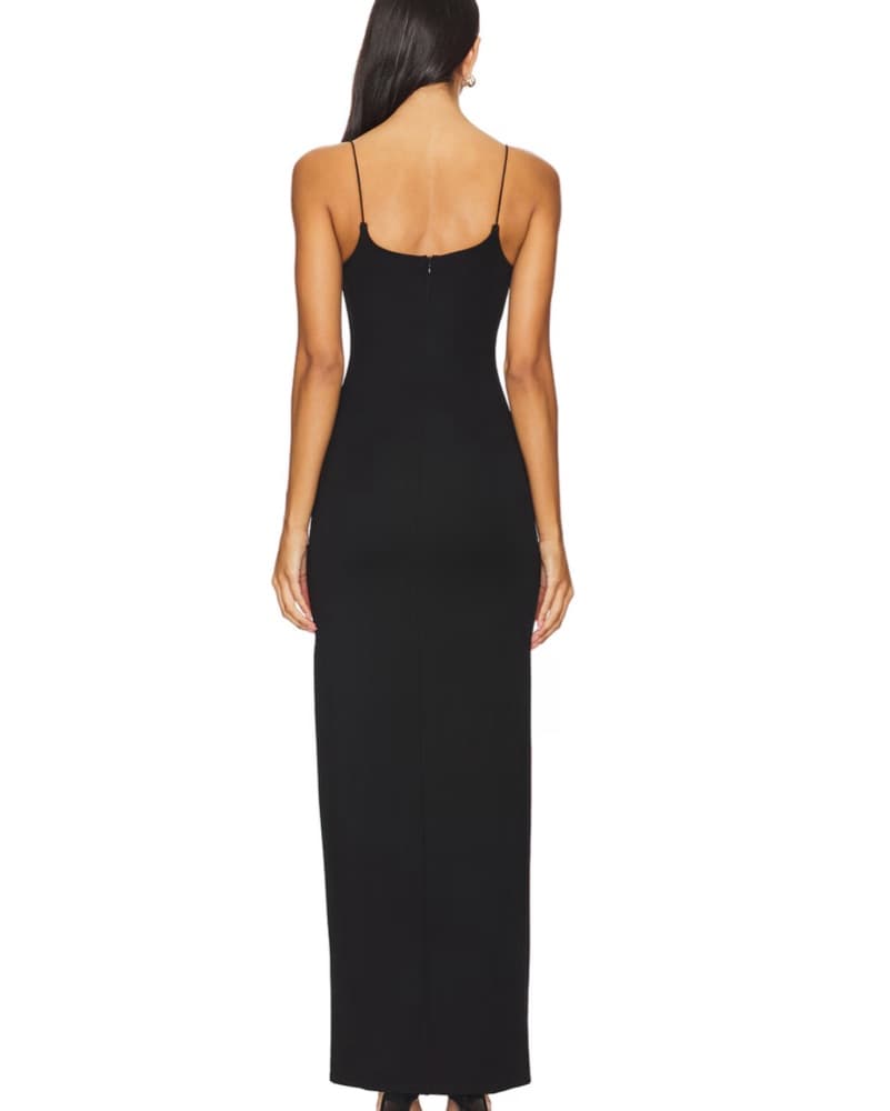 Elegant Black Slit Gown - Image 1